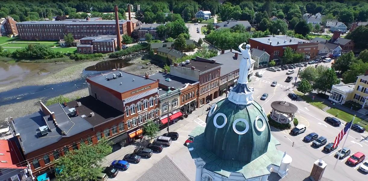 Downtown Aerial Exeter Snipped from Video