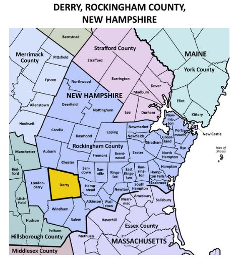 Map highlighting New Hampshire and surrounding states.
