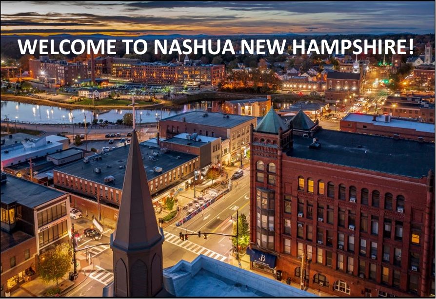 Nashua NH skyline at night — homes for sale in Nashua New Hampshire