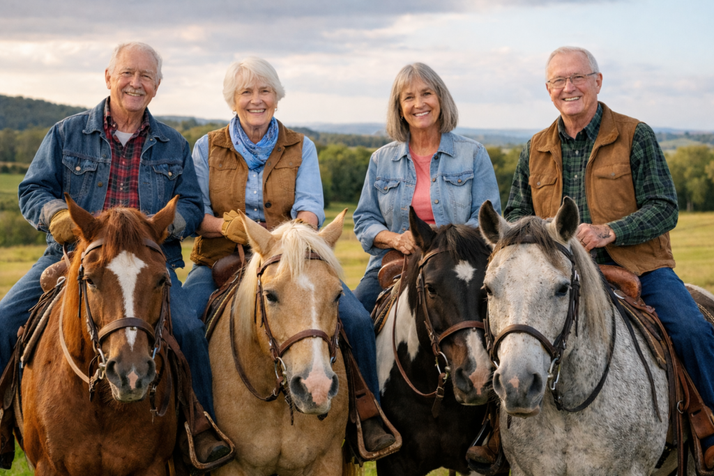Active adults enjoying Salem NH 55+ community living